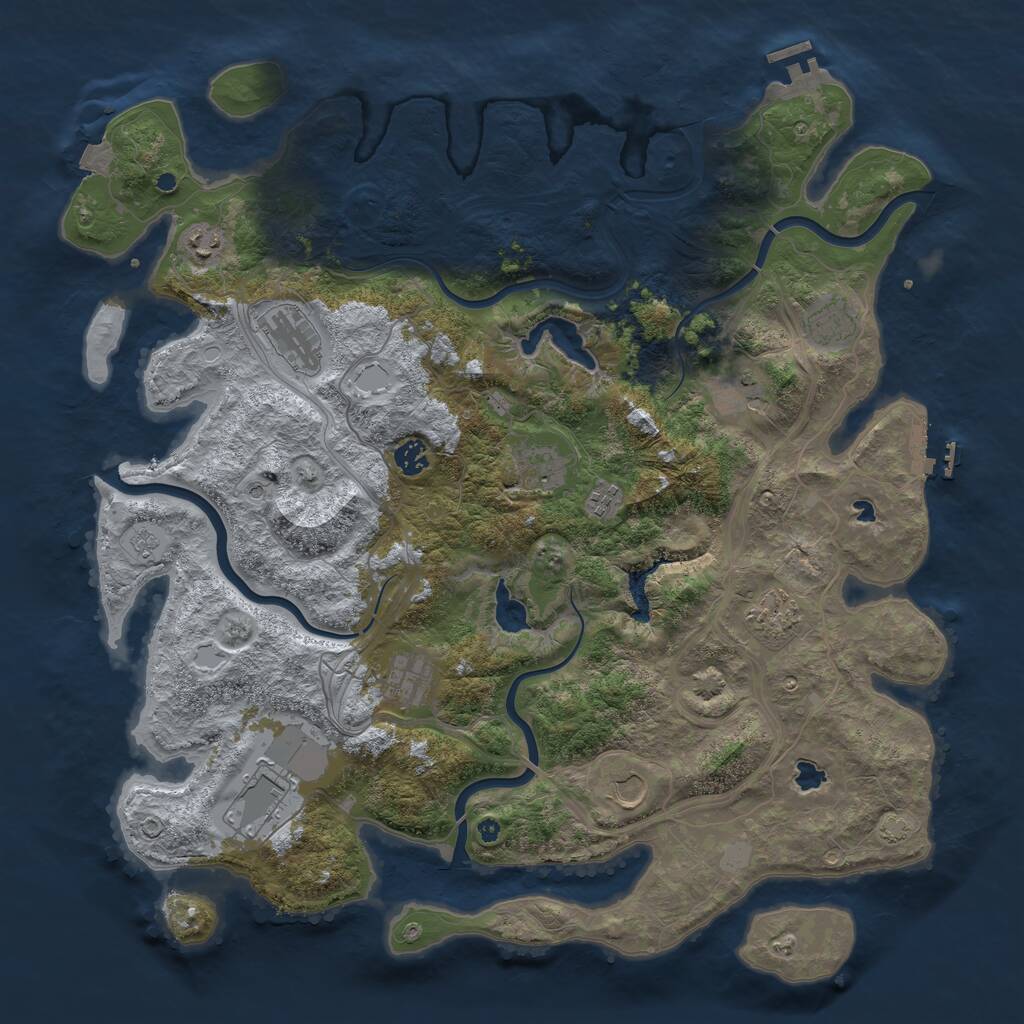 Rust Map: Procedural Map, Size: 4500, Seed: 260260856, 17 Monuments