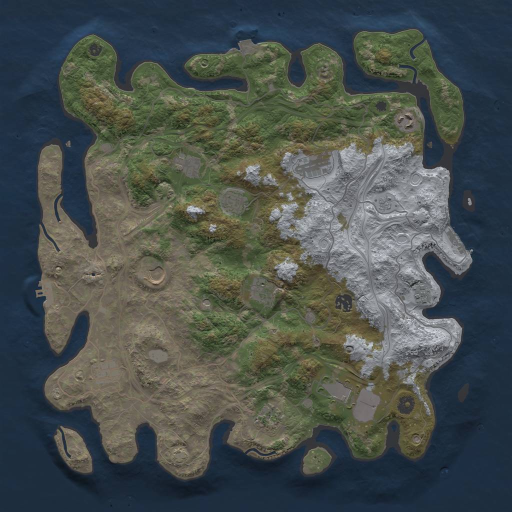 Rust Map: Procedural Map, Size: 4250, Seed: 1674341145, 19 Monuments