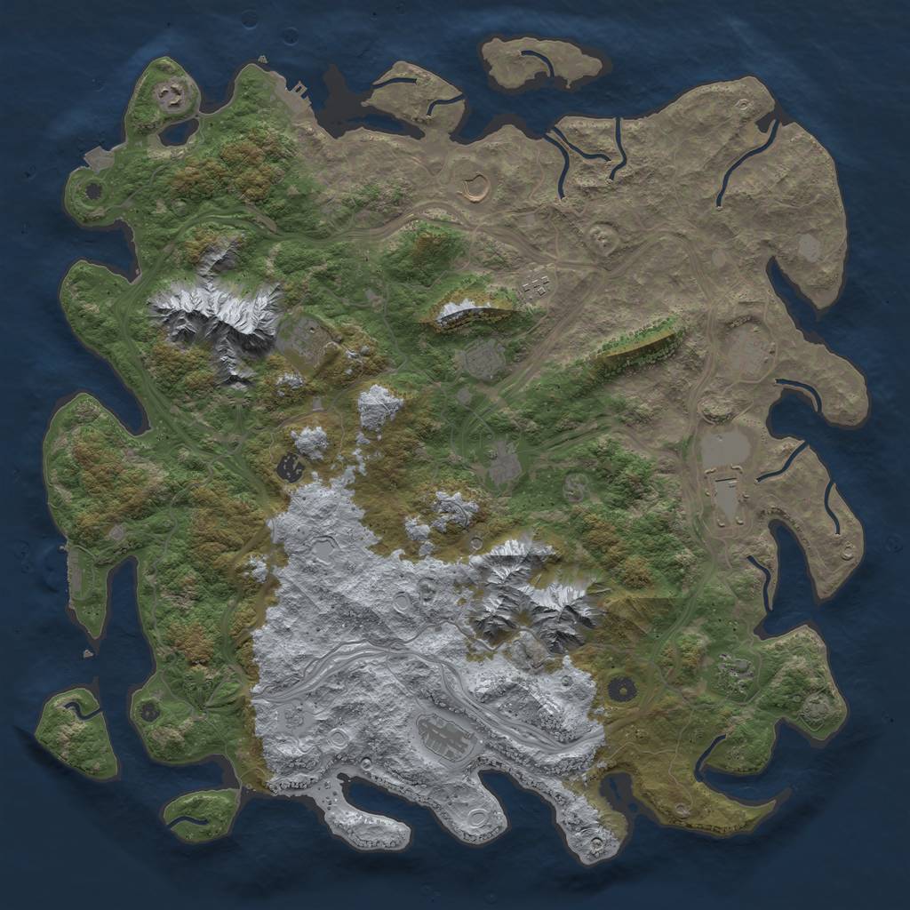 Rust Map: Procedural Map, Size: 5000, Seed: 149320031, 19 Monuments