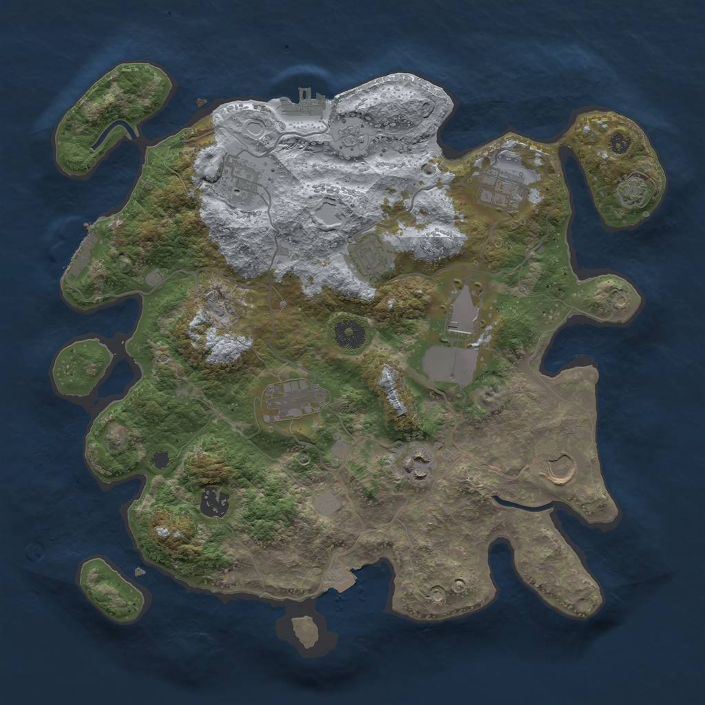 Rust Map: Procedural Map, Size: 3500, Seed: 14022031, 15 Monuments