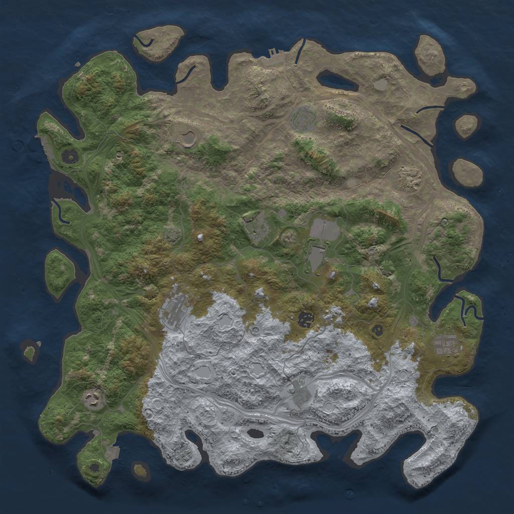 Rust Map: Procedural Map, Size: 4700, Seed: 155397073, 19 Monuments