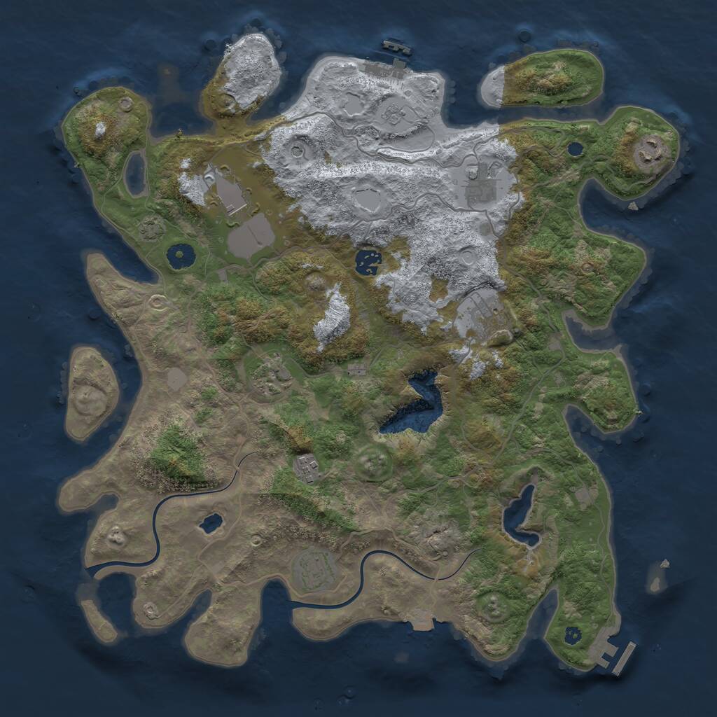 Rust Map: Procedural Map, Size: 4000, Seed: 56465165, 14 Monuments