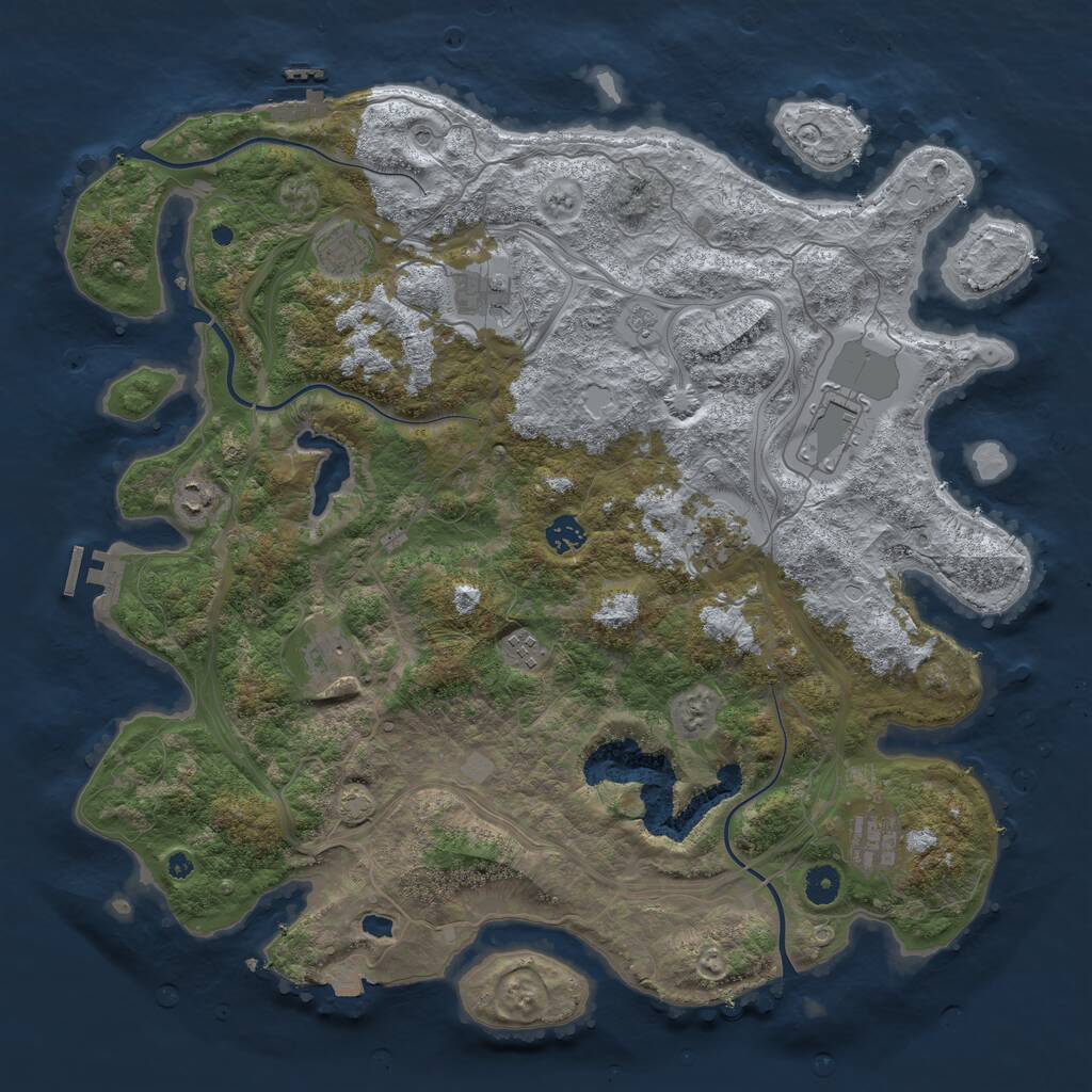 Rust Map: Procedural Map, Size: 4360, Seed: 5697, 15 Monuments
