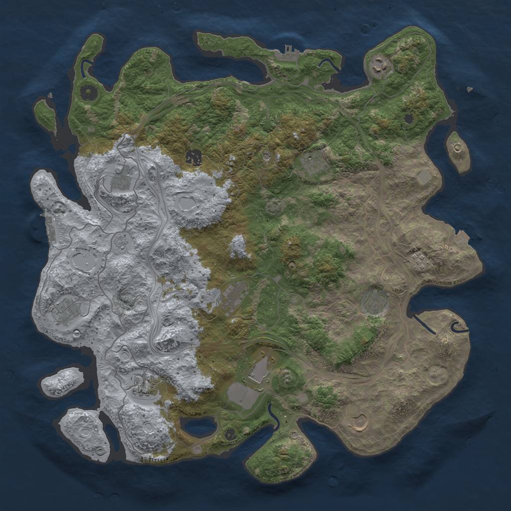 Rust Map: Procedural Map, Size: 4500, Seed: 1982696247, 19 Monuments