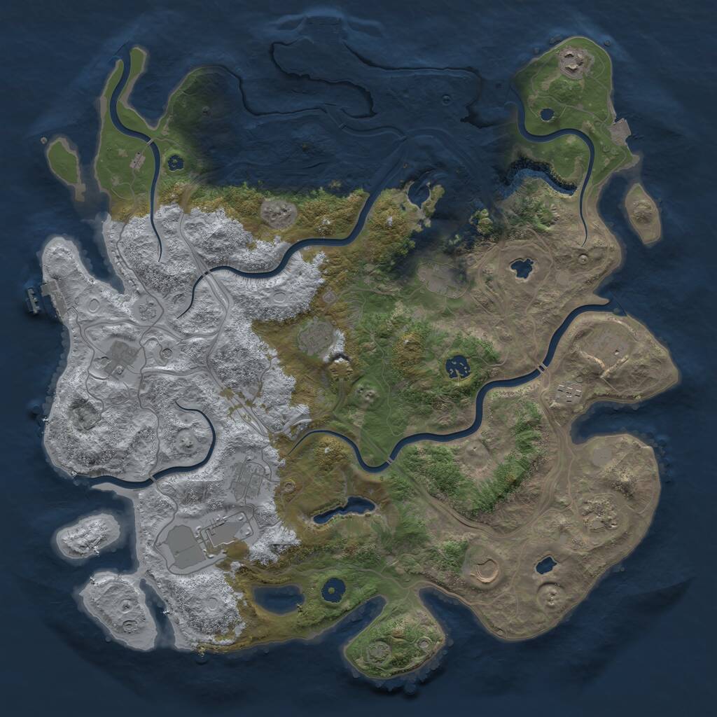 Rust Map: Procedural Map, Size: 4500, Seed: 1982696247, 17 Monuments