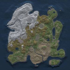 Thumbnail Rust Map: Procedural Map, Size: 3500, Seed: 409471593, 12 Monuments