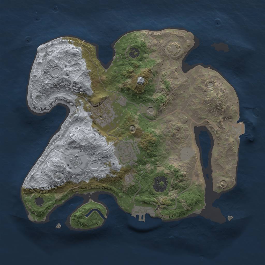 Rust Map: Procedural Map, Size: 2500, Seed: 2006536324, 9 Monuments