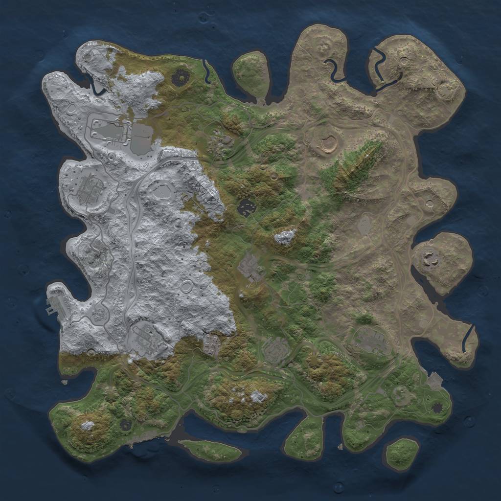 Rust Map: Procedural Map, Size: 4250, Seed: 935425617, 19 Monuments