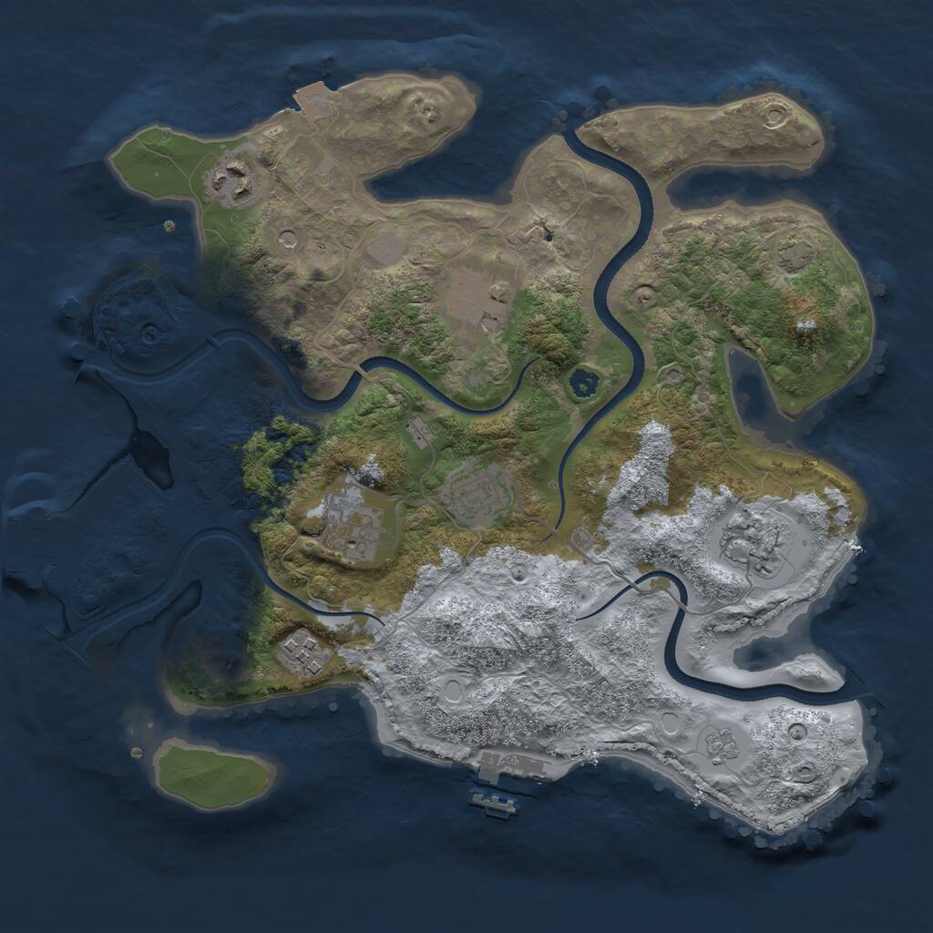 Rust Map: Procedural Map, Size: 3250, Seed: 39146947, 12 Monuments