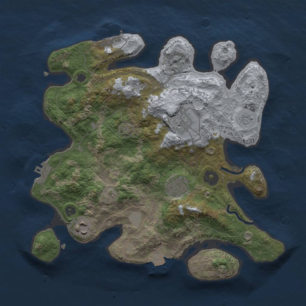 Rust Map: Procedural Map, Size: 3000, Seed: 5697, 11 Monuments