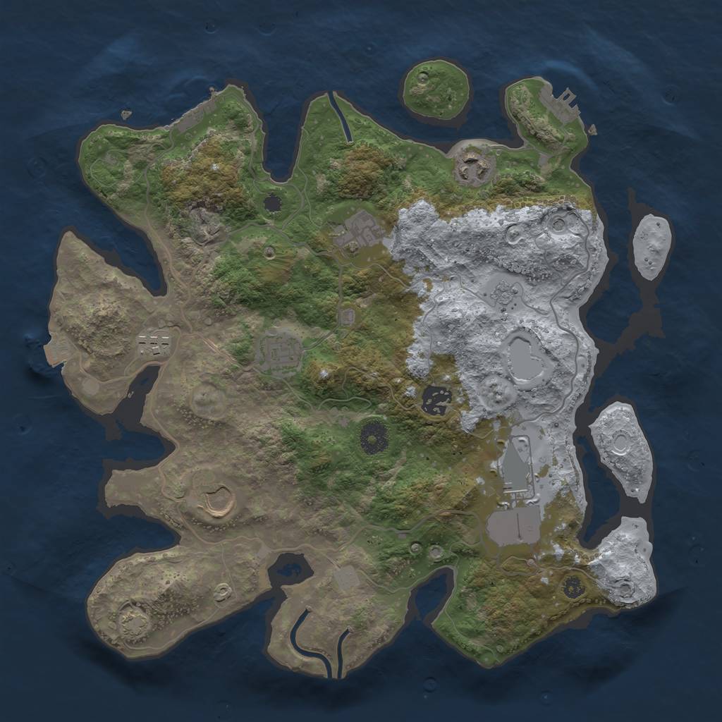 Rust Map: Procedural Map, Size: 3500, Seed: 1967954321, 15 Monuments