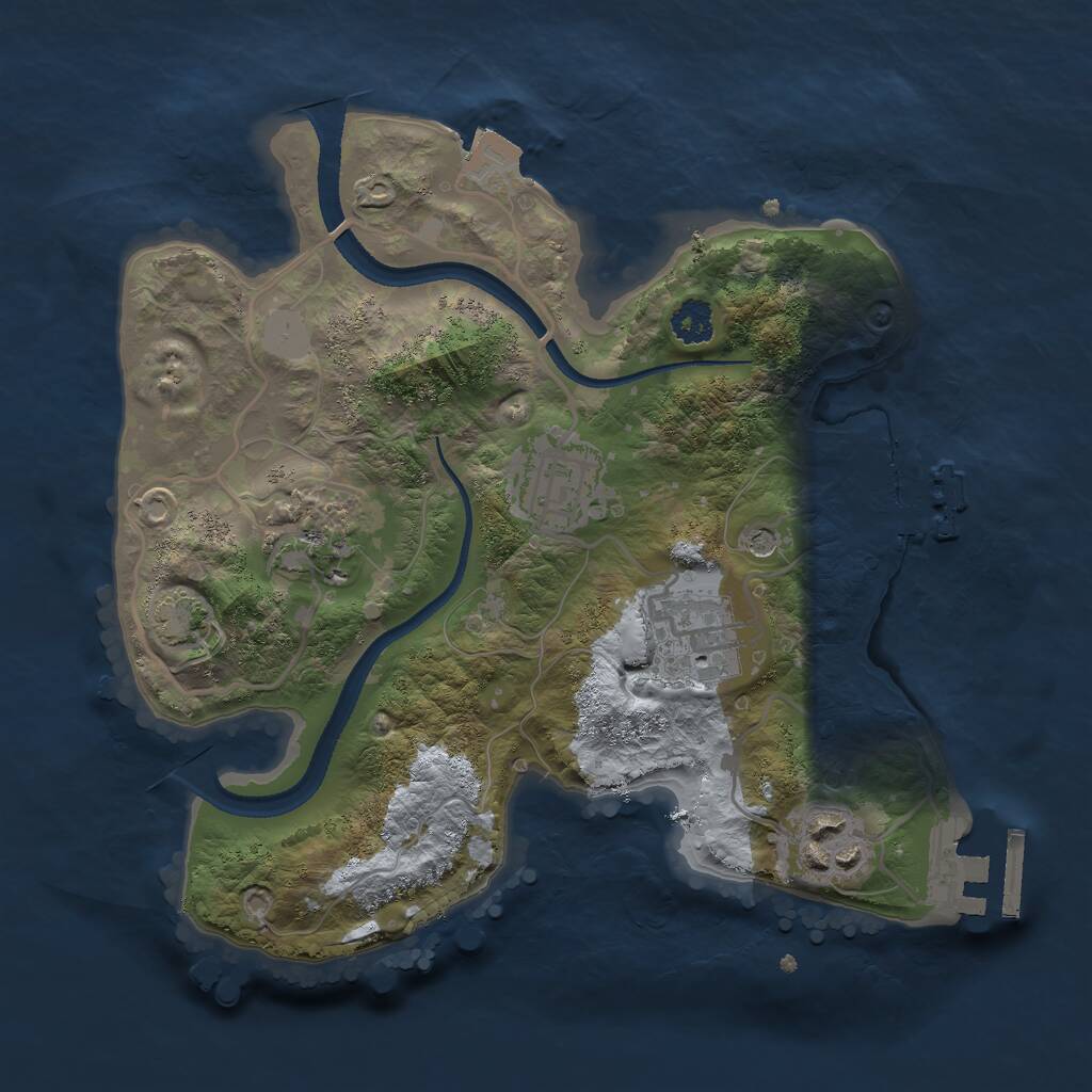 Rust Map: Procedural Map, Size: 2500, Seed: 323214124, 9 Monuments
