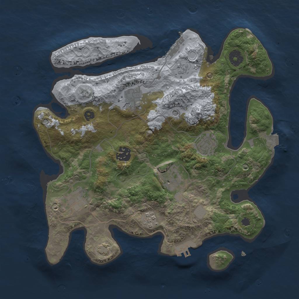 Rust Map: Procedural Map, Size: 3000, Seed: 696628350, 14 Monuments