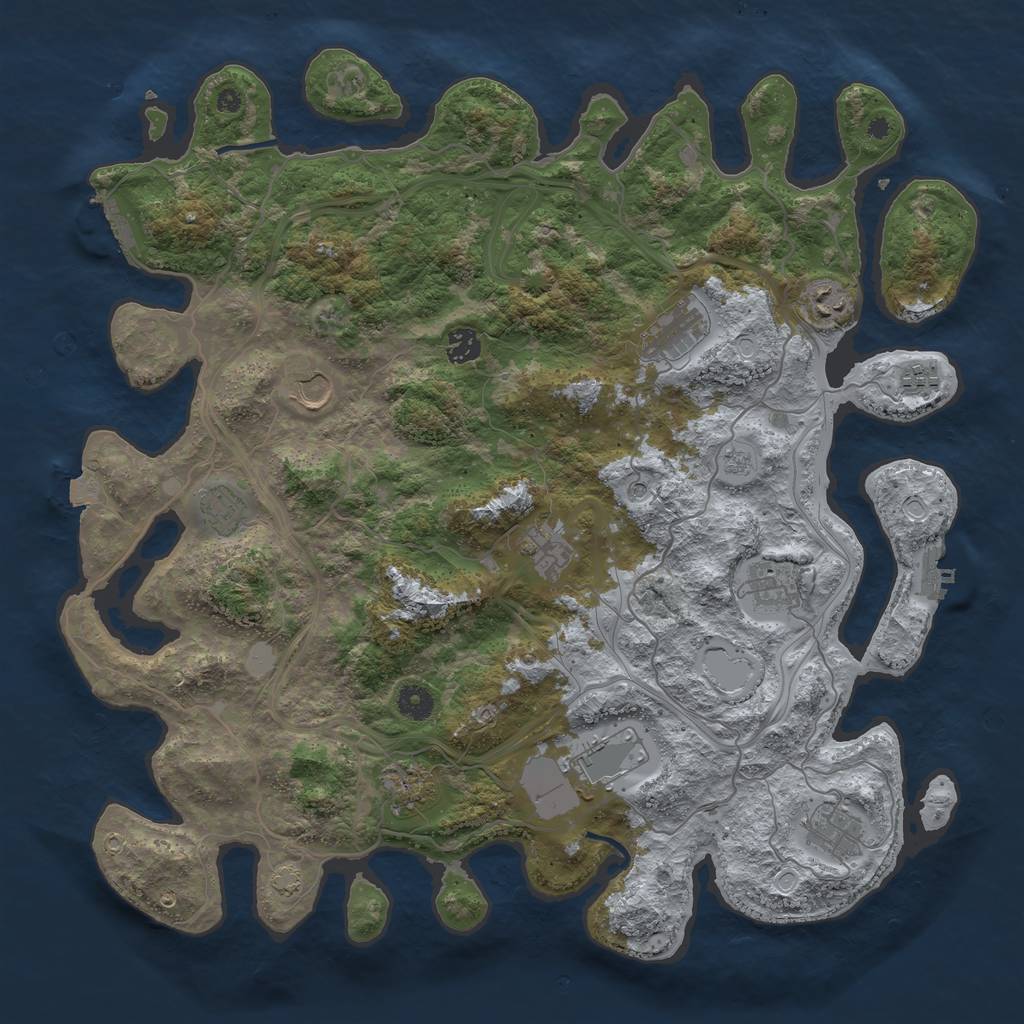 Rust Map: Procedural Map, Size: 4300, Seed: 202499116, 19 Monuments