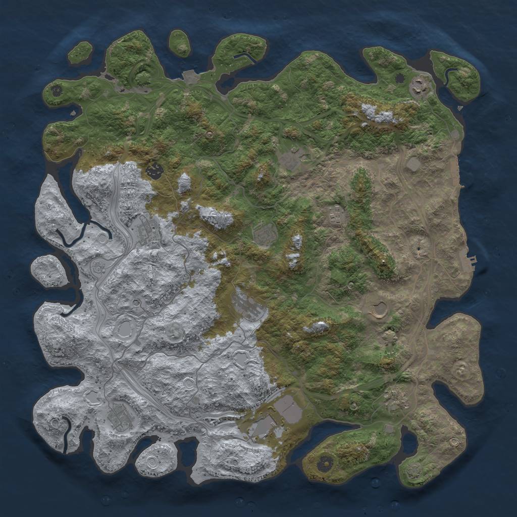 Rust Map: Procedural Map, Size: 4675, Seed: 20021, 19 Monuments
