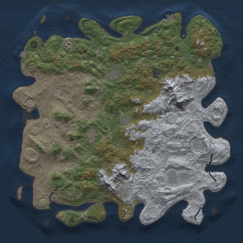 Rust Map: Procedural Map, Size: 5000, Seed: 13113, 19 Monuments
