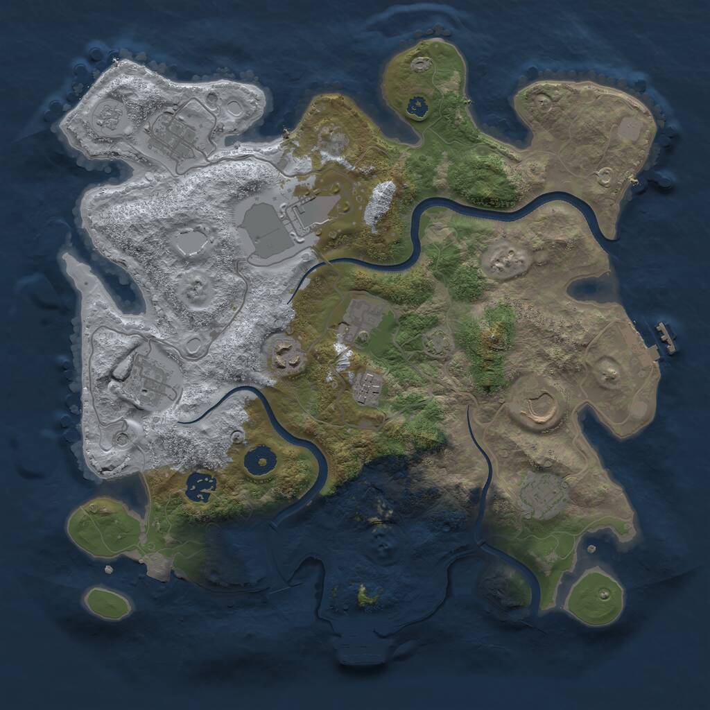 Rust Map: Procedural Map, Size: 3500, Seed: 1414567752, 15 Monuments