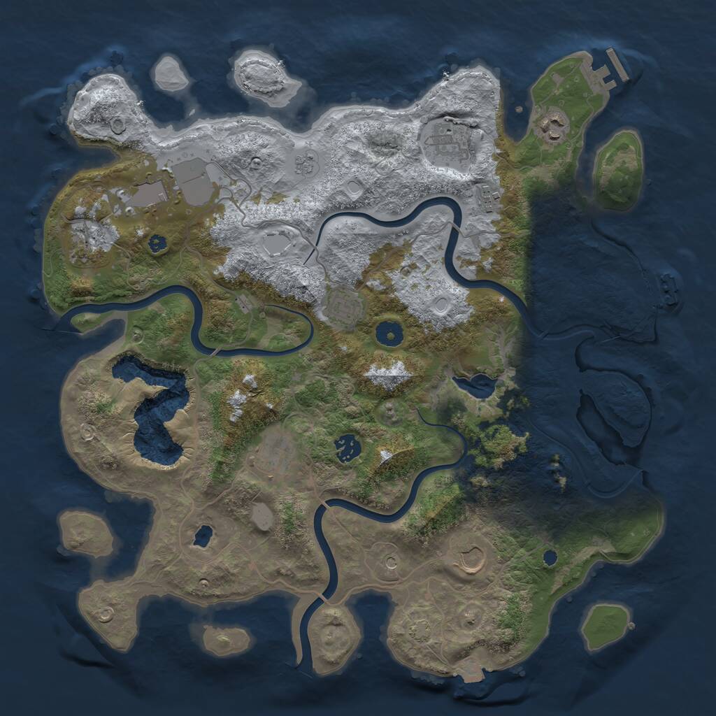 Rust Map: Procedural Map, Size: 4000, Seed: 62480207, 15 Monuments