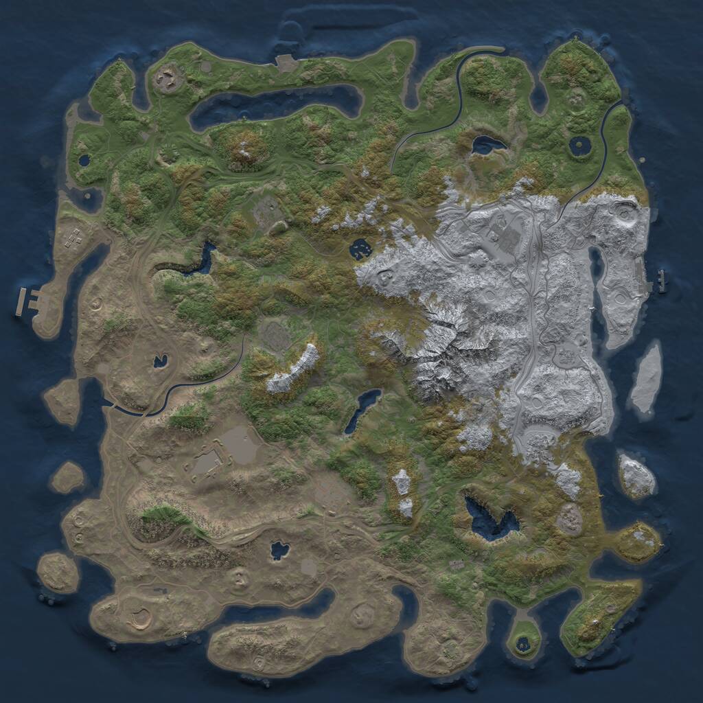 Rust Map: Procedural Map, Size: 5000, Seed: 1849245984, 16 Monuments