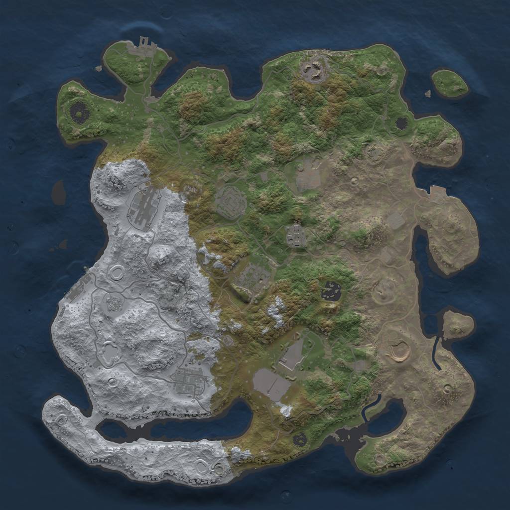 Rust Map: Procedural Map, Size: 3700, Seed: 137871026, 17 Monuments
