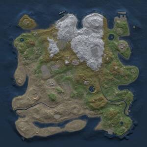 Thumbnail Rust Map: Procedural Map, Size: 3600, Seed: 607219550, 15 Monuments