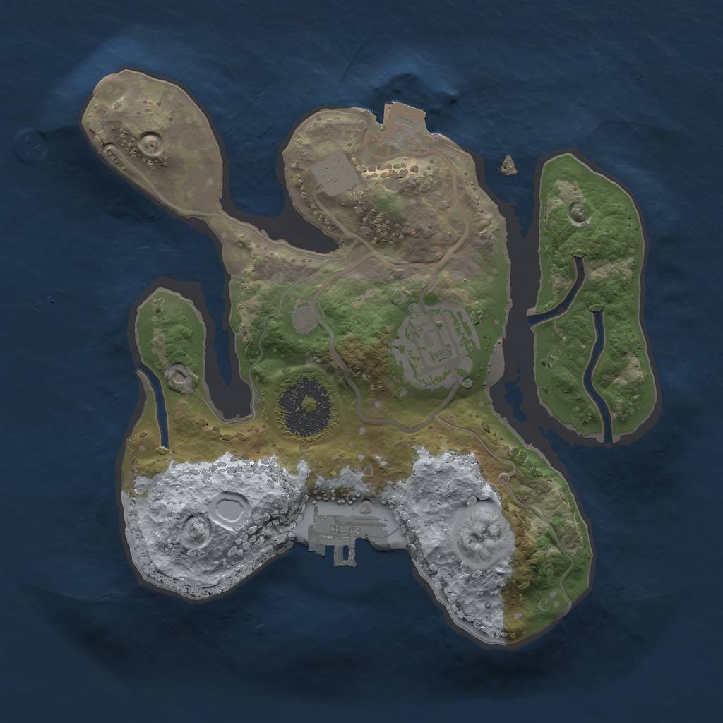 Rust Map: Procedural Map, Size: 2000, Seed: 784694733, 5 Monuments