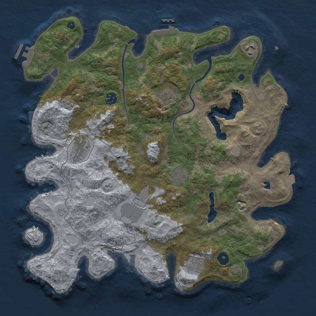 Rust Map: Procedural Map, Size: 4000, Seed: 1785332, 14 Monuments