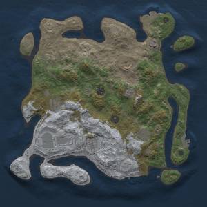 Thumbnail Rust Map: Procedural Map, Size: 3600, Seed: 140324, 17 Monuments