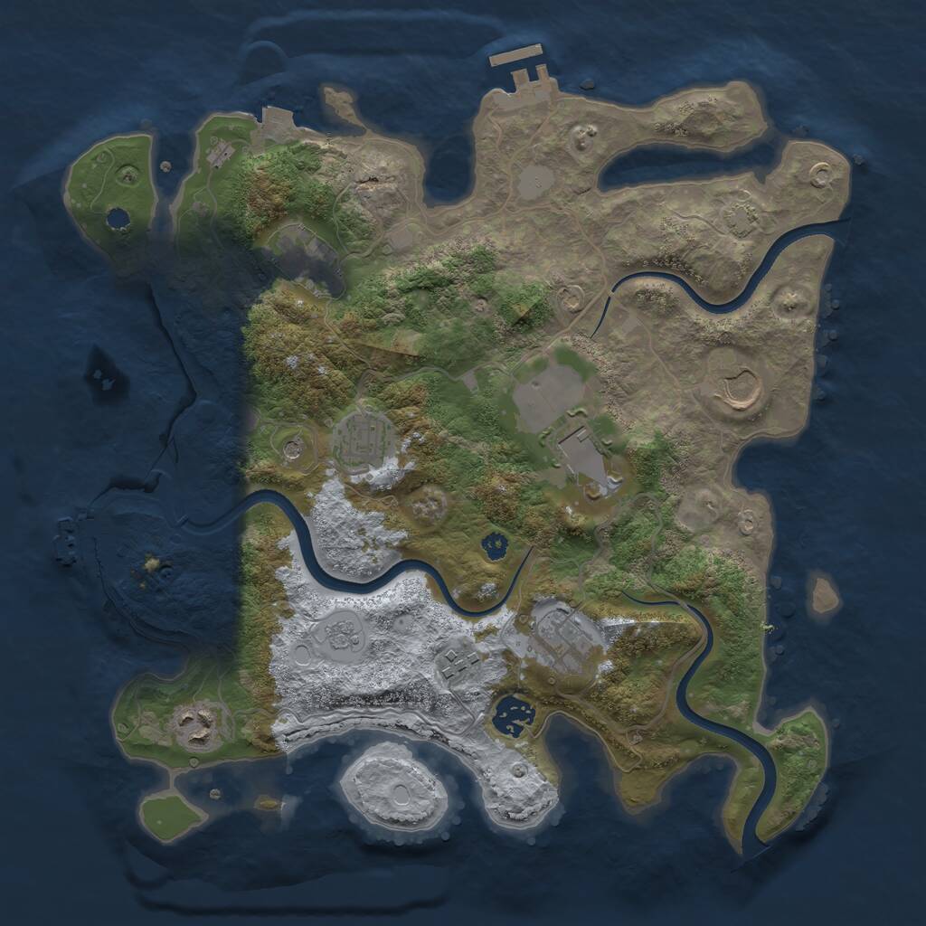 Rust Map: Procedural Map, Size: 3500, Seed: 4952, 14 Monuments