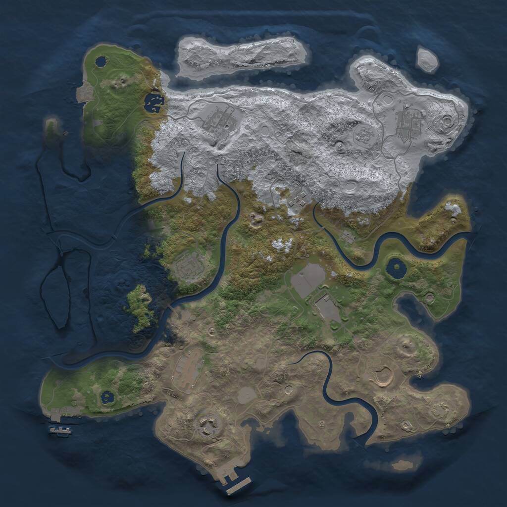 Rust Map: Procedural Map, Size: 3800, Seed: 522556702, 15 Monuments