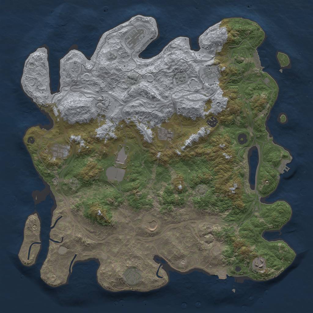 Rust Map: Procedural Map, Size: 4500, Seed: 2027162181, 19 Monuments