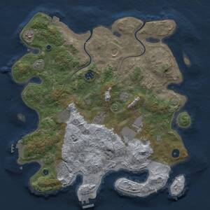Thumbnail Rust Map: Procedural Map, Size: 3750, Seed: 216669, 15 Monuments