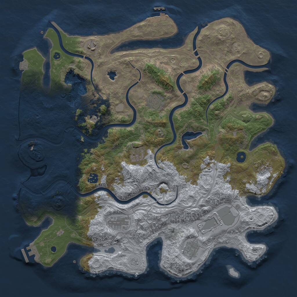Rust Map: Procedural Map, Size: 4250, Seed: 26493417, 15 Monuments