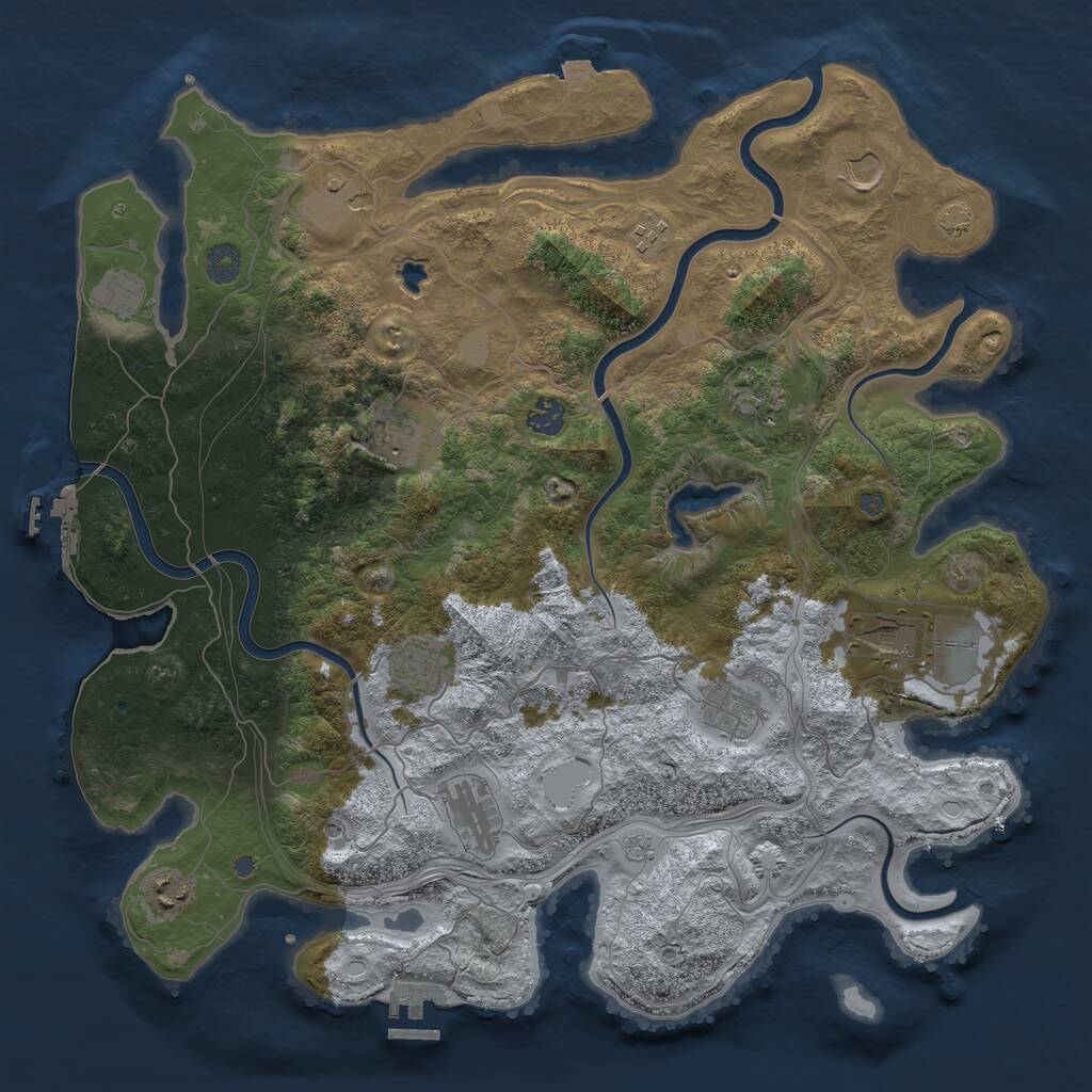 Rust Map: Procedural Map, Size: 4250, Seed: 26493417, 19 Monuments