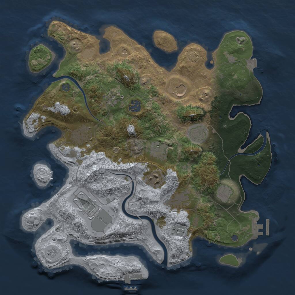 Rust Map: Procedural Map, Size: 3600, Seed: 14324, 18 Monuments