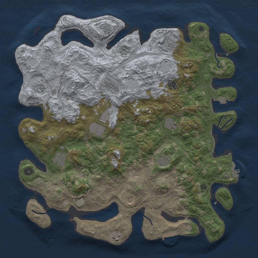 Rust Map: Procedural Map, Size: 4500, Seed: 1664043592, 19 Monuments