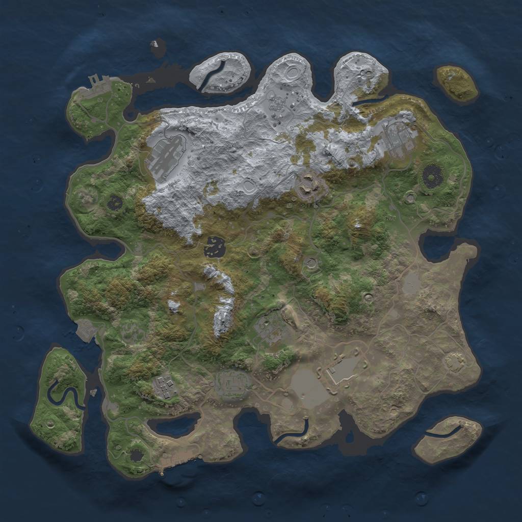 Rust Map: Procedural Map, Size: 3500, Seed: 566702329, 16 Monuments