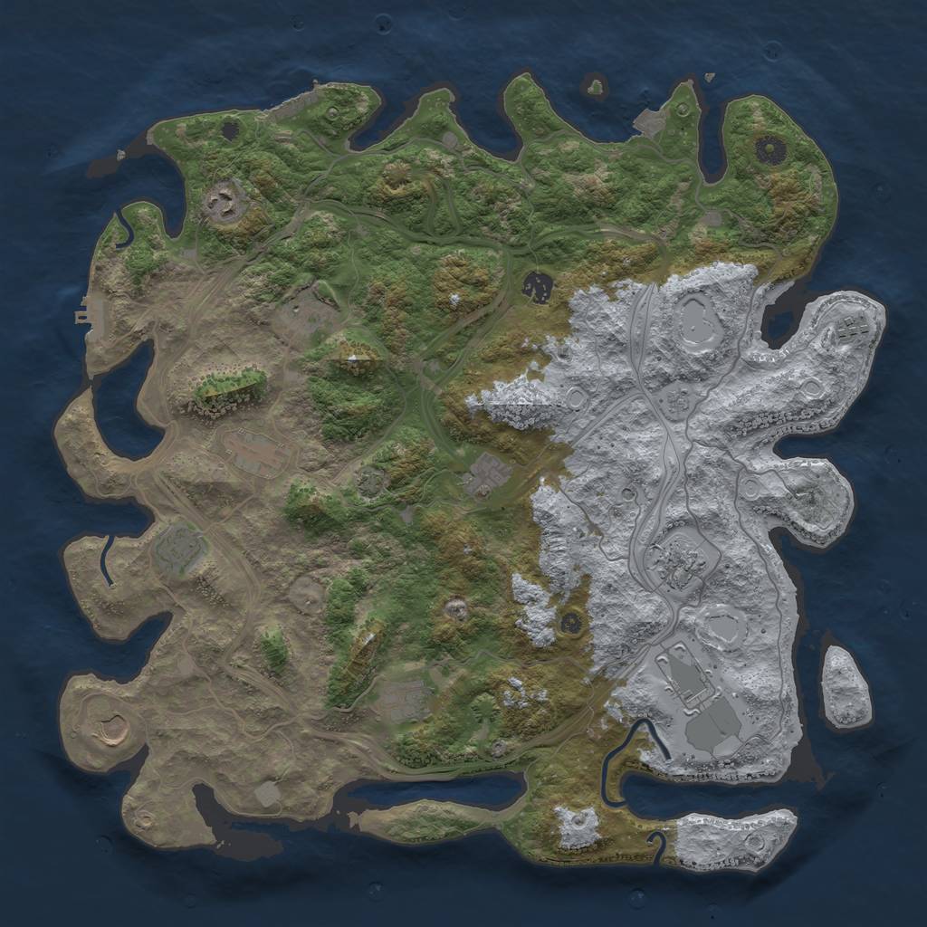 Rust Map: Procedural Map, Size: 4500, Seed: 1999215874, 19 Monuments