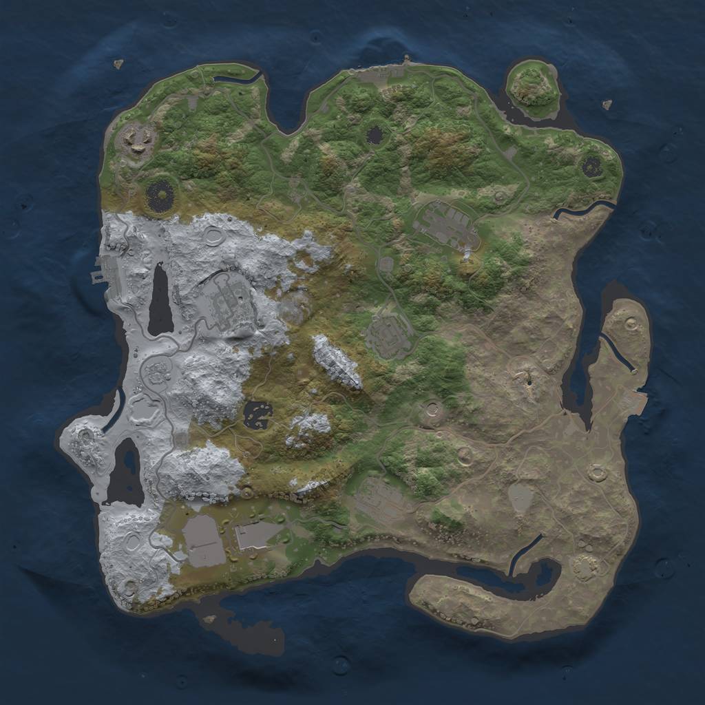 Rust Map: Procedural Map, Size: 3500, Seed: 549290150, 15 Monuments