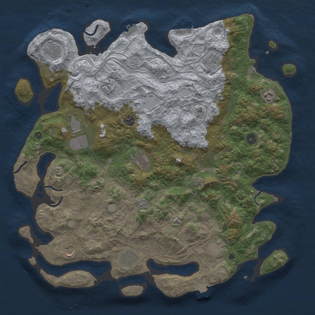 Rust Map: Procedural Map, Size: 4500, Seed: 636511186, 19 Monuments