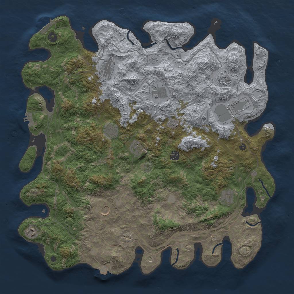 Rust Map: Procedural Map, Size: 4500, Seed: 116462025, 19 Monuments