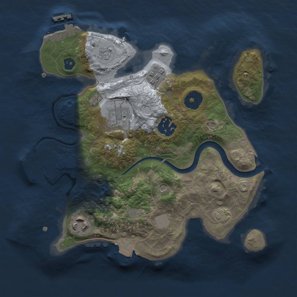 Rust Map: Procedural Map, Size: 2500, Seed: 738263922, 10 Monuments