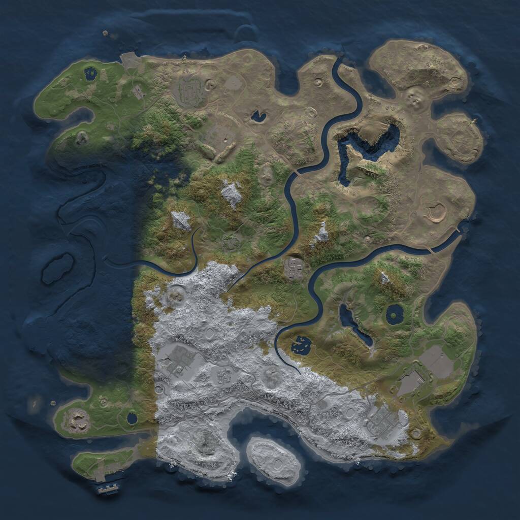 Rust Map: Procedural Map, Size: 4000, Seed: 1572119412, 15 Monuments