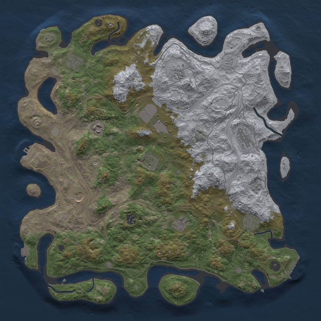 Rust Map: Procedural Map, Size: 4500, Seed: 1935305274, 19 Monuments