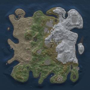 Thumbnail Rust Map: Procedural Map, Size: 3500, Seed: 1691802947, 18 Monuments