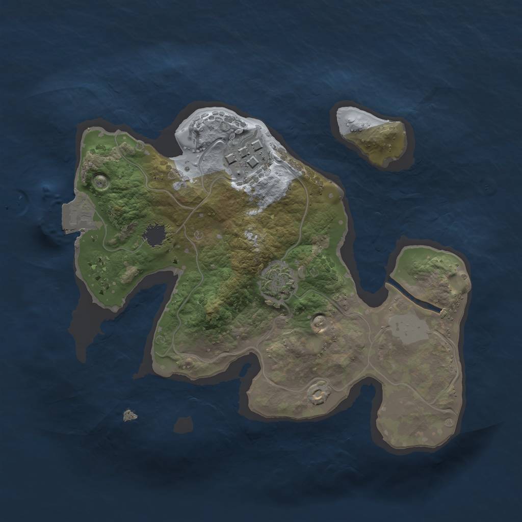 Rust Map: Procedural Map, Size: 2000, Seed: 912372, 5 Monuments