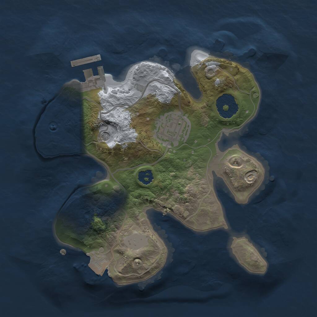 Rust Map: Procedural Map, Size: 2100, Seed: 674352299, 4 Monuments