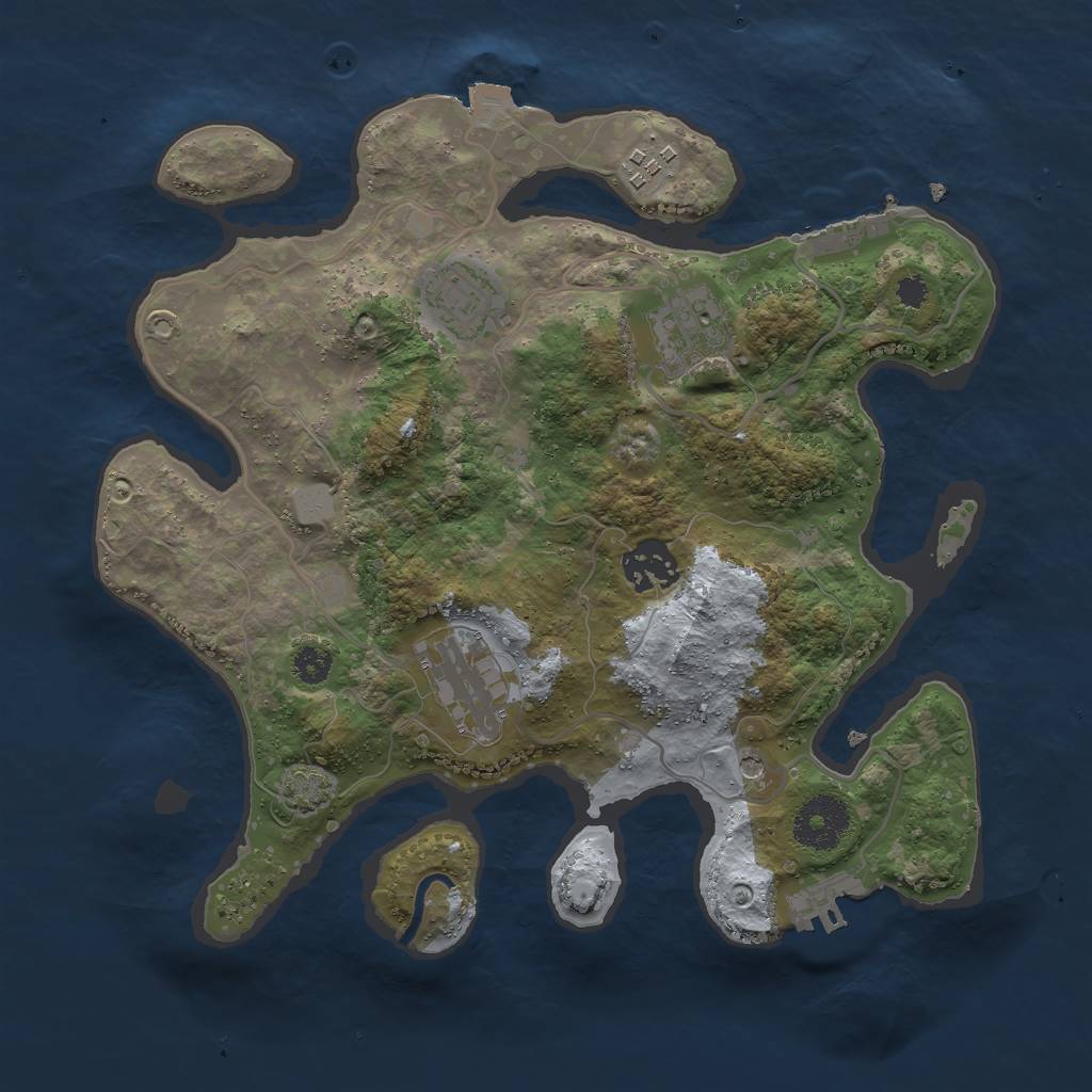 Rust Map: Procedural Map, Size: 3000, Seed: 10127, 12 Monuments