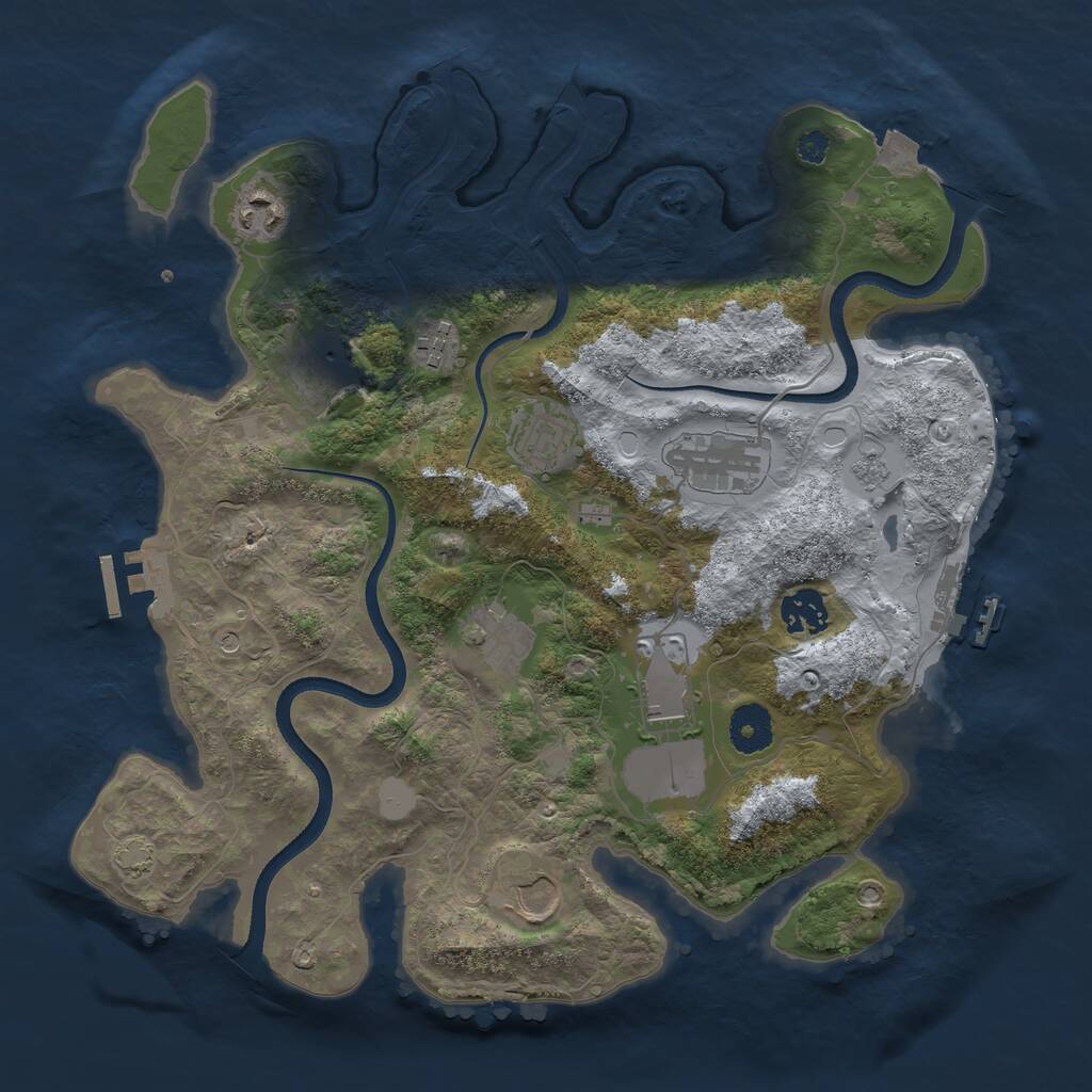 Rust Map: Procedural Map, Size: 3500, Seed: 1405719827, 15 Monuments