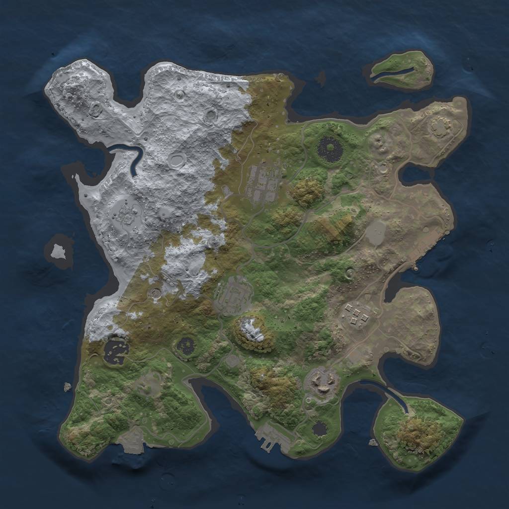 Rust Map: Procedural Map, Size: 3000, Seed: 586449393, 13 Monuments
